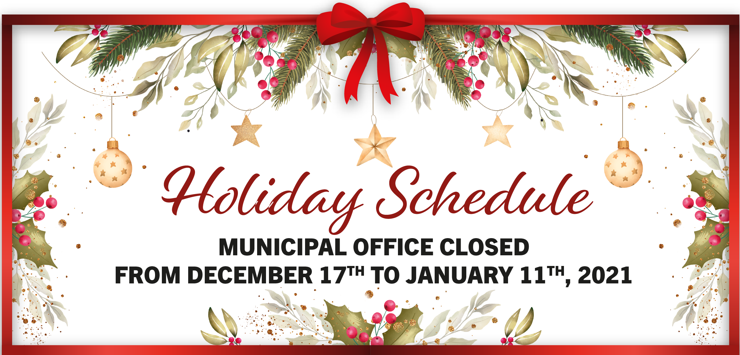 Read more about the article Holiday Schedule